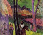 保罗 高更 : Cavalier Devant la Case